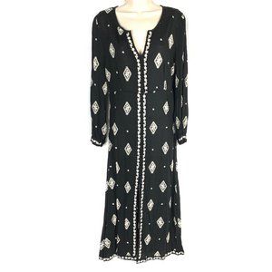 NWT Mo Huan Yi Chu Embroidered Boho Sleeve Dress L